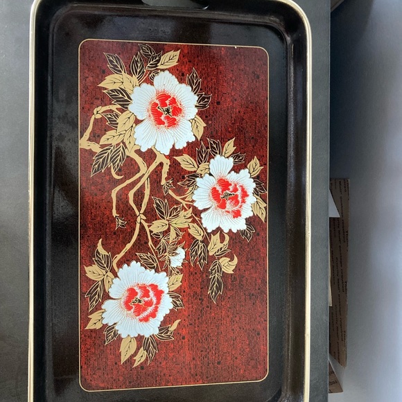Vintage 3 Nesting Bar Floral Asian Inspired Serving Trays Made In Japan Dining. - Picture 3 of 10